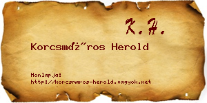 Korcsmáros Herold névjegykártya